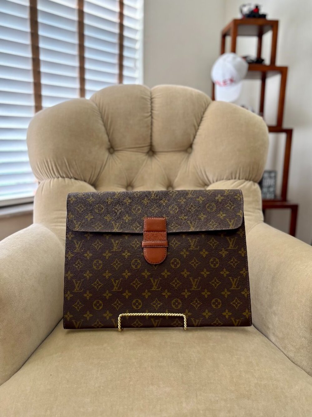 VTG Auth. LOUIS VUITTON  Monogram Poche Ministre Coated Canvas Document Case